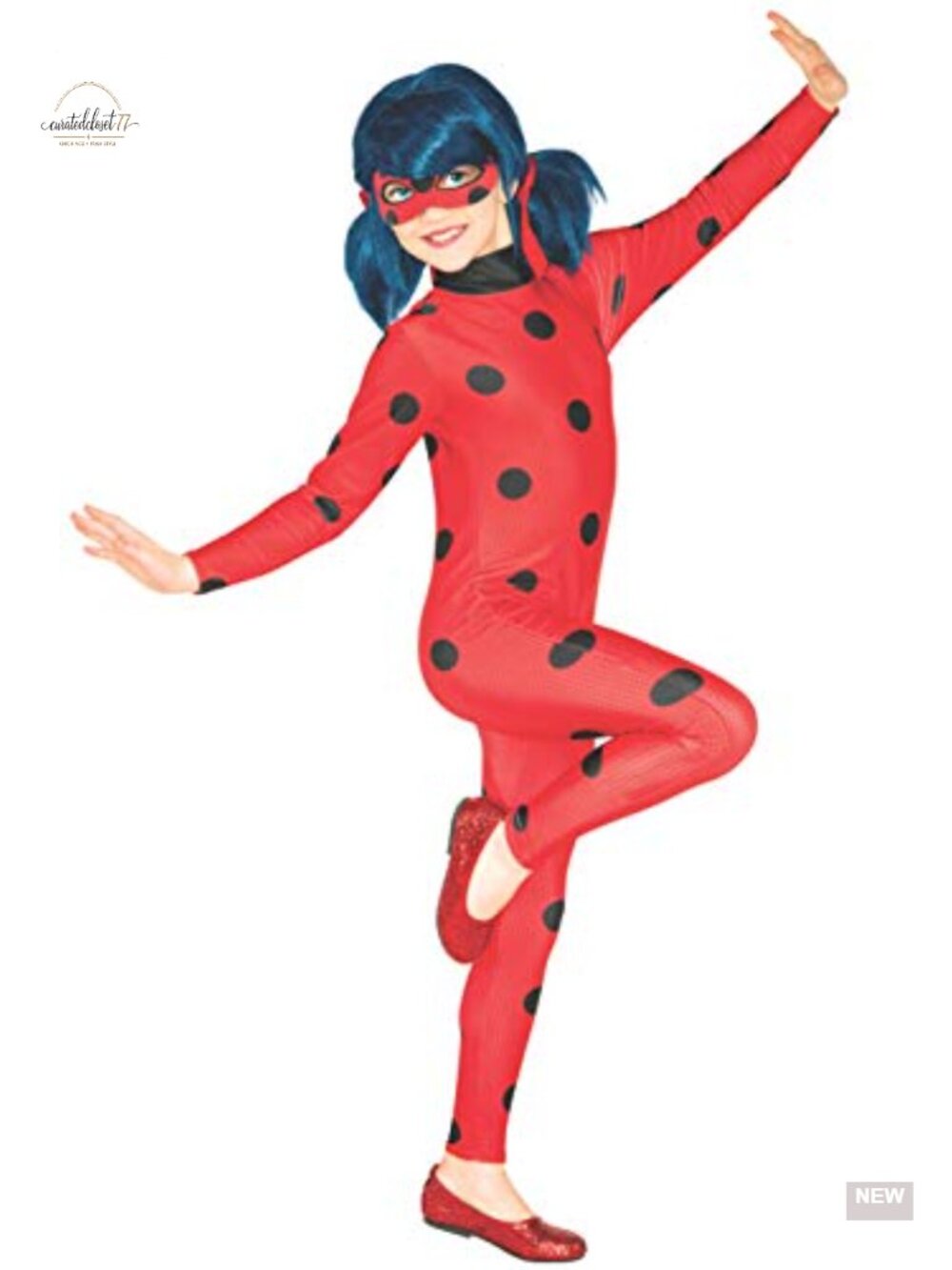 Kids Ladybug Costume Jumpsuit Halloween Dress Up 96% Polyester 4% Spandex Medium